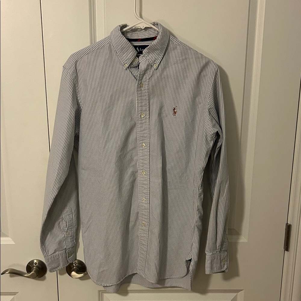 Ralph Lauren Men's Navy Striped Button Down Shirt